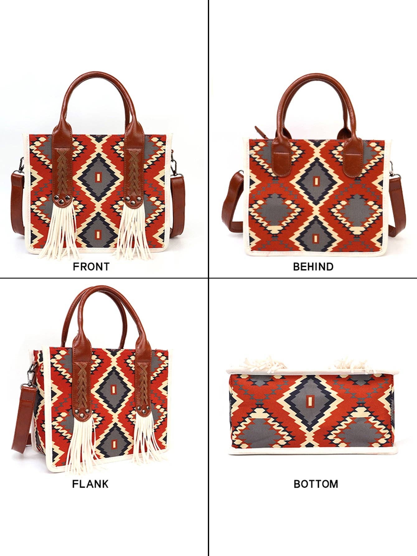 Fringe Aztec Western Tote Bag