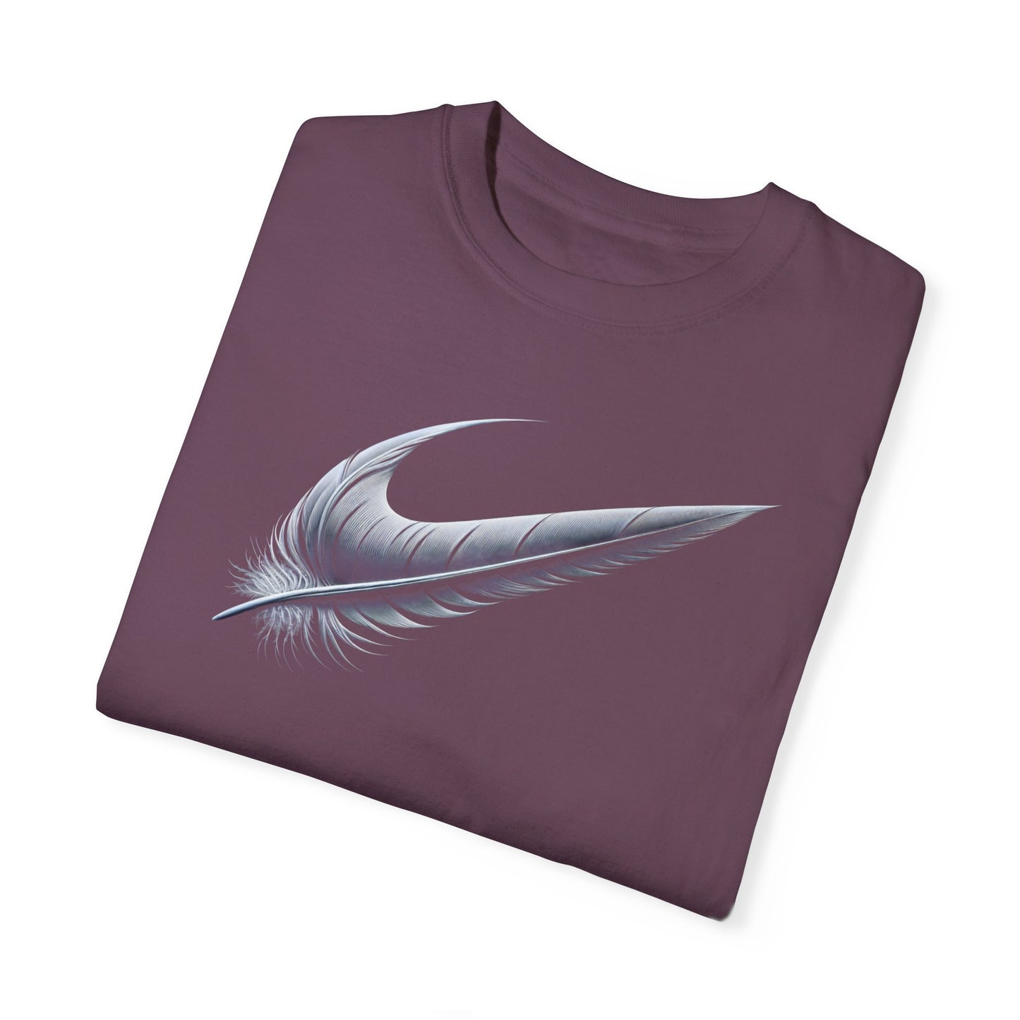 Stylish Unisex Garment-Dyed T-Shirt with Feather Design