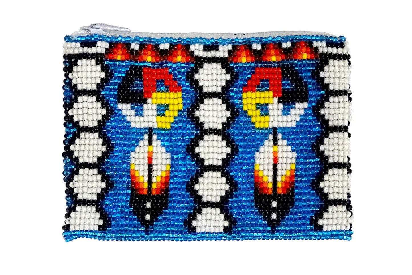 Beaded Medicine Wheel Seed Bead Coin Purse
