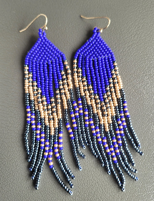 Handmade Beaded Fringe Earrings