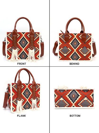 Fringe Aztec Western Tote Bag
