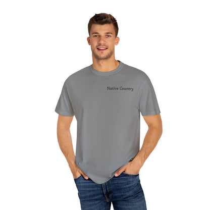 Native Country Unisex Garment-Dyed T-Shirt with Wolf Design