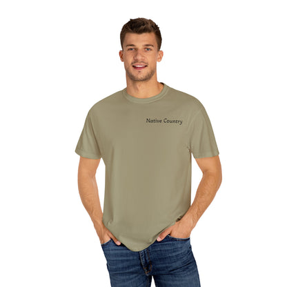 Native Country Unisex Garment-Dyed T-Shirt with Wolf Design