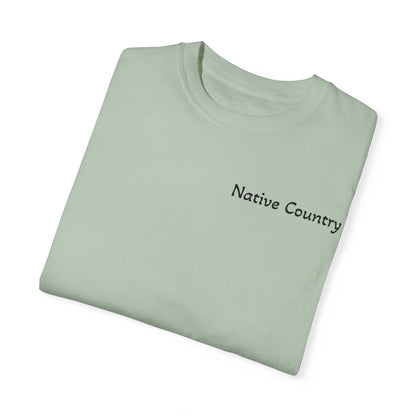 Native Country Unisex Garment-Dyed T-Shirt with Wolf Design