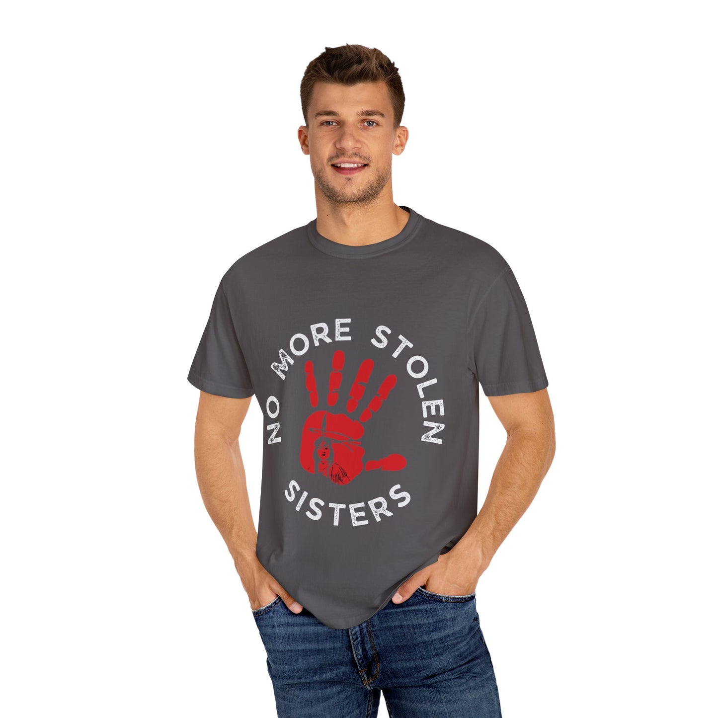 Unisex Garment-Dyed T-Shirt - No More Stolen Sisters