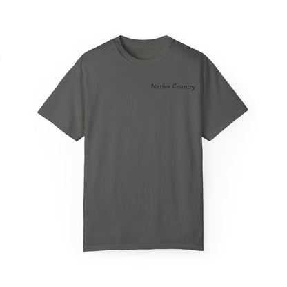 Native Country Unisex Garment-Dyed T-Shirt with Wolf Design