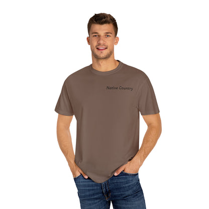 Native Country Unisex Garment-Dyed T-Shirt with Wolf Design