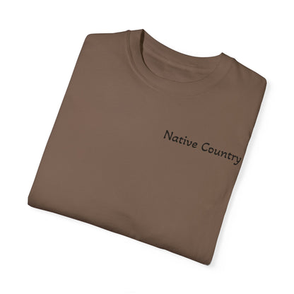 Native Country Unisex Garment-Dyed T-Shirt with Wolf Design