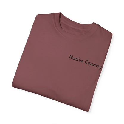 Native Country Unisex Garment-Dyed T-Shirt with Wolf Design