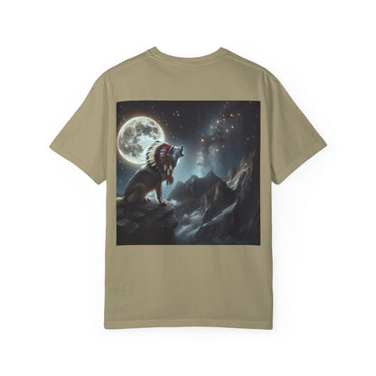 Native Country Unisex Garment-Dyed T-Shirt with Wolf Design