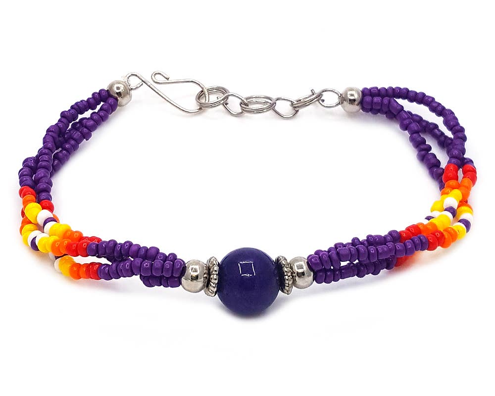 Stone Ball Beaded Multi Strand Bracelet