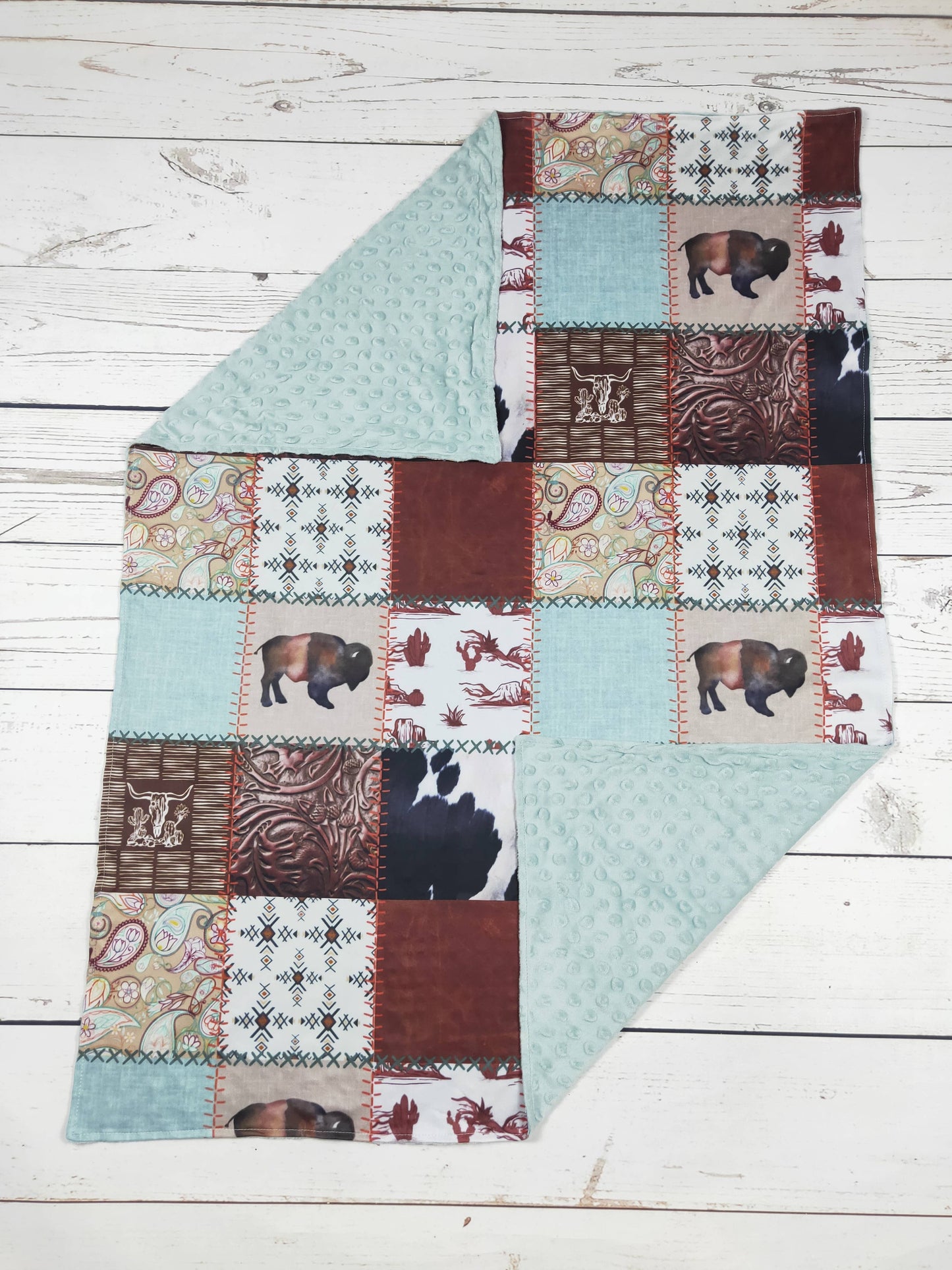 Baby Buffalos Print Western Blanket