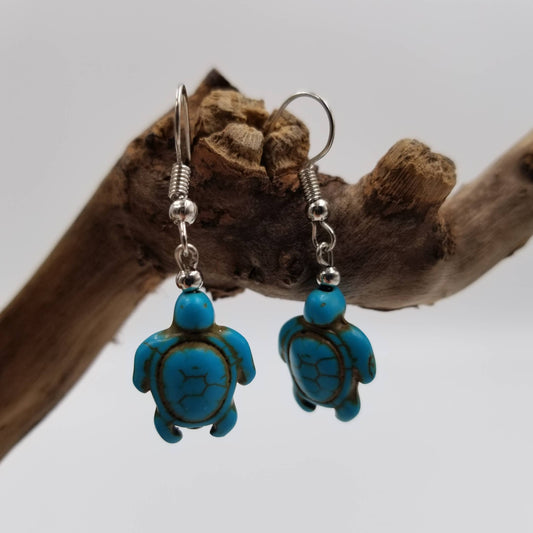 Mini Turtle Turquoise Earrings