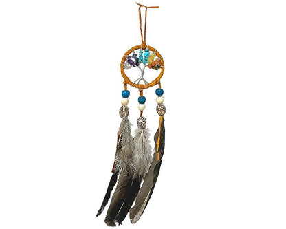 Small Tree of Life Chip Stone Dream Catcher Hanging Ornament