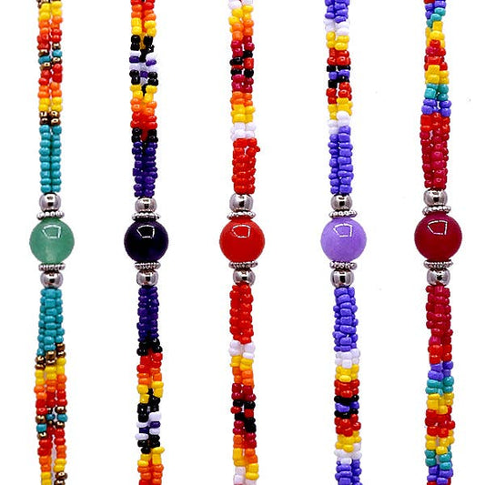 Stone Ball Beaded Multi Strand Bracelet