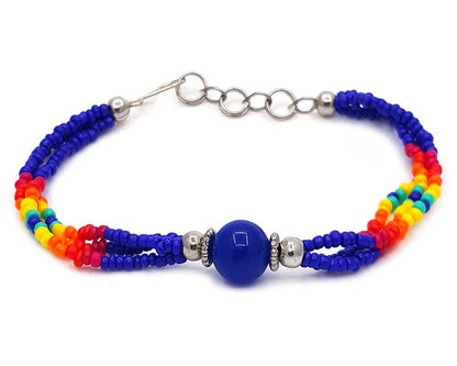 Stone Ball Beaded Multi Strand Bracelet