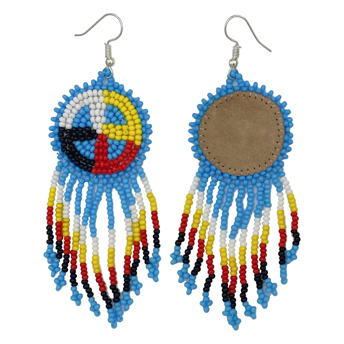 Handmade Turquoise Blue Native Style Fringe Earrings