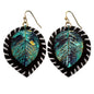 Rose Leaf Leather Back Earrings