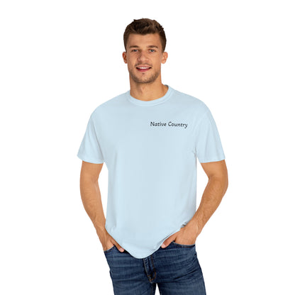 Native Country Unisex Garment-Dyed T-Shirt with Wolf Design
