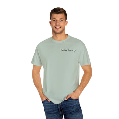 Native Country Unisex Garment-Dyed T-Shirt with Wolf Design