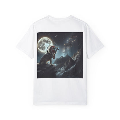Native Country Unisex Garment-Dyed T-Shirt with Wolf Design
