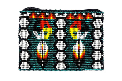 Beaded Medicine Wheel Seed Bead Coin Purse