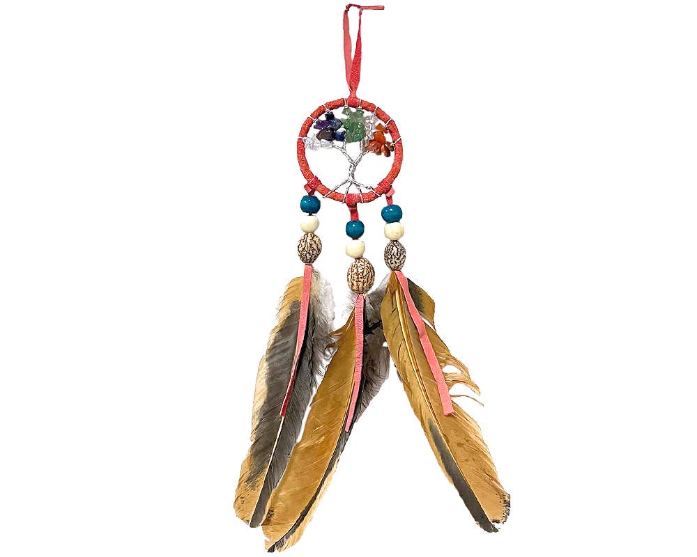 Small Tree of Life Chip Stone Dream Catcher Hanging Ornament