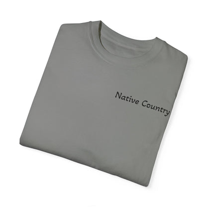 Native Country Unisex Garment-Dyed T-Shirt with Wolf Design