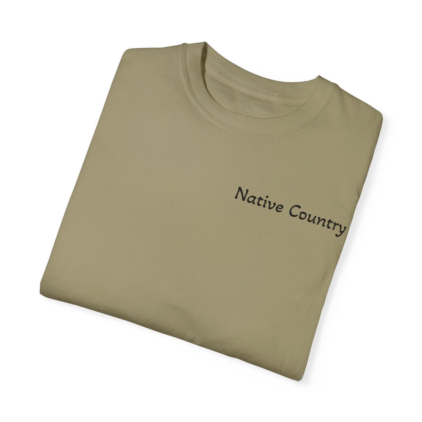 Native Country Unisex Garment-Dyed T-Shirt with Wolf Design