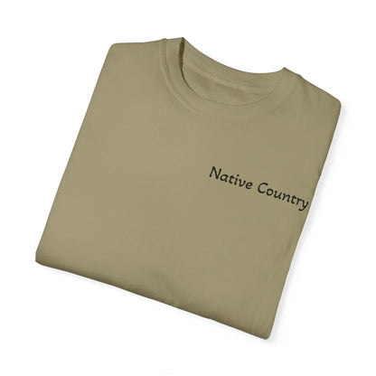Native Country Unisex Garment-Dyed T-Shirt with Wolf Design