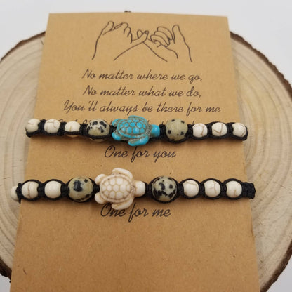 Turtle Turquoise Couple Bracelet Set Of 2