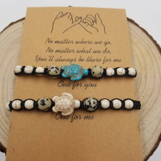 Turtle Turquoise Couple Bracelet Set Of 2