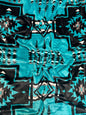 Teal Southwest Aztec King Size Super Soft Plush Blanket