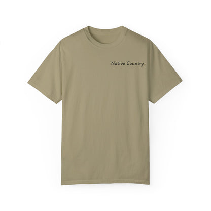 Native Country Unisex Garment-Dyed T-Shirt with Wolf Design