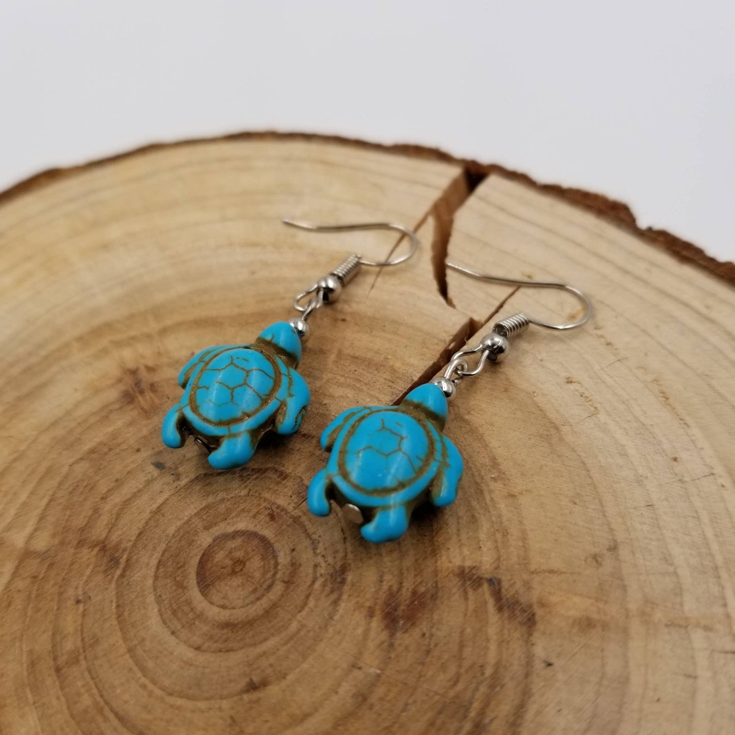 Mini Turtle Turquoise Earrings