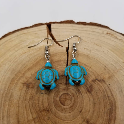 Mini Turtle Turquoise Earrings