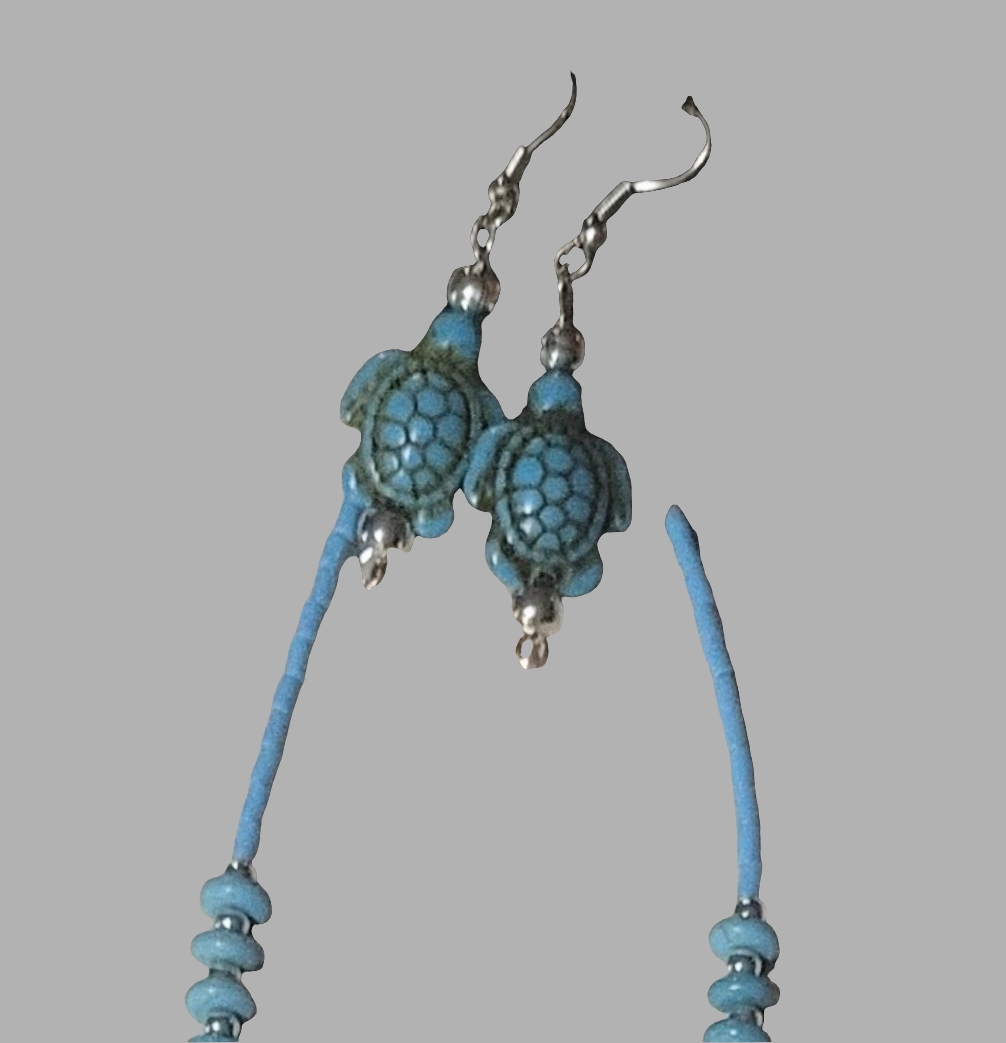 Handmade Turtle Earring/Necklace Set