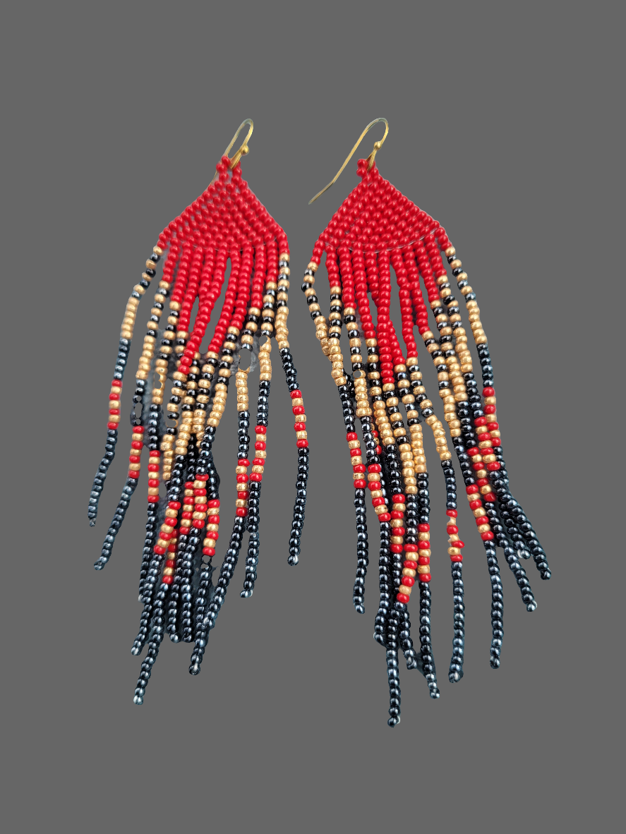 Handmade Beaded Fringe Earrings