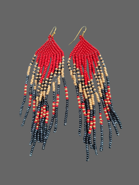 Handmade Beaded Fringe Earrings