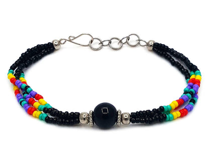 Stone Ball Beaded Multi Strand Bracelet