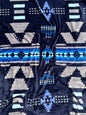 Navy Aztec Super Plush Soft Queen Size Mid-Weight Blanket