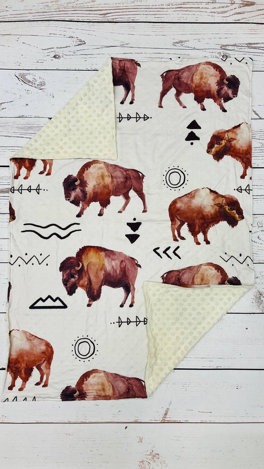 Baby Beige Minky Buffalo Blanket