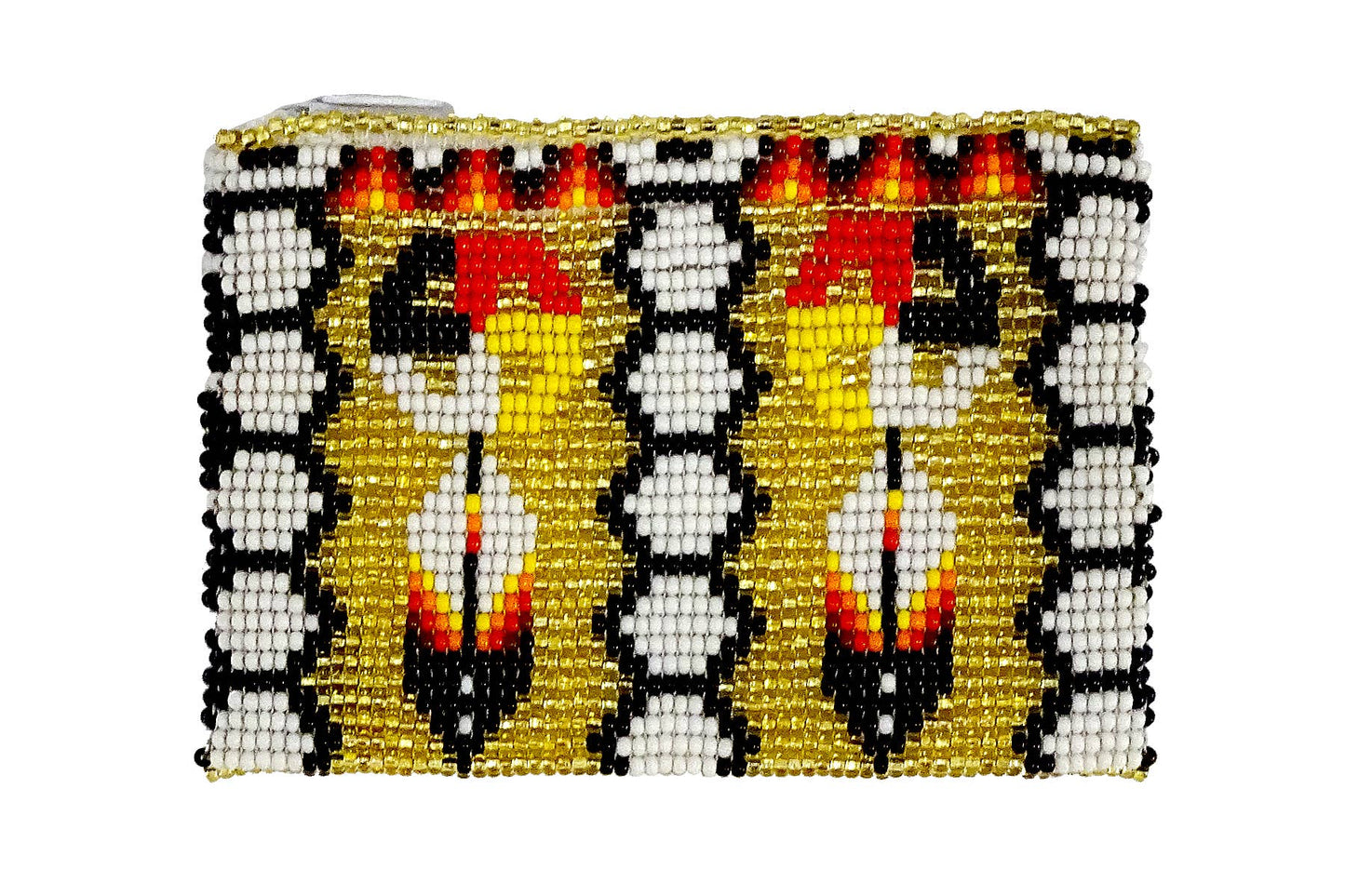 Beaded Medicine Wheel Seed Bead Coin Purse