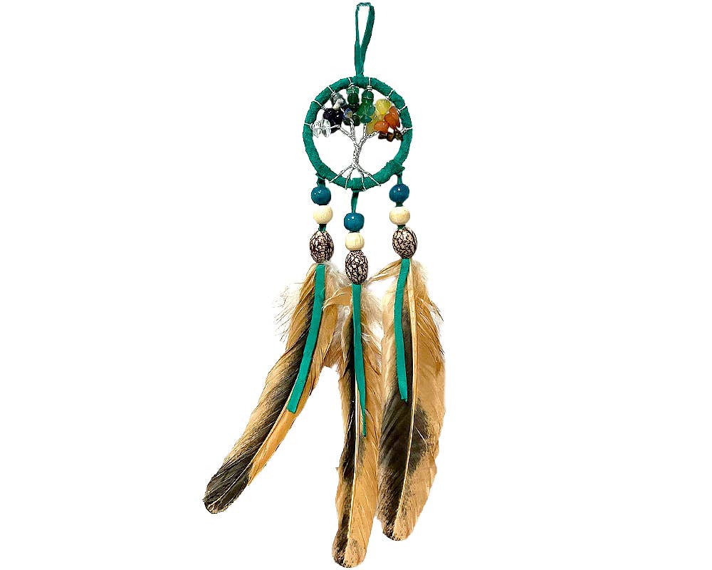 Small Tree of Life Chip Stone Dream Catcher Hanging Ornament