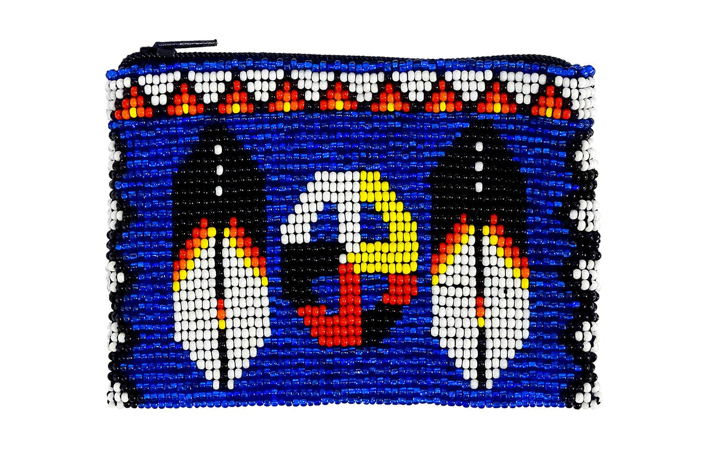 Beaded Medicine Wheel Seed Bead Coin Purse