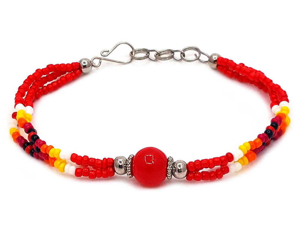 Stone Ball Beaded Multi Strand Bracelet