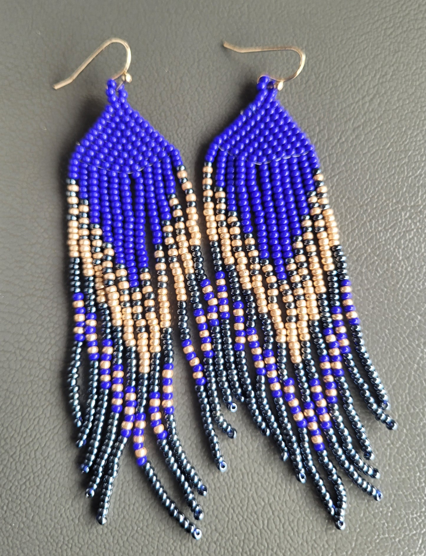 Handmade Beaded Fringe Earrings