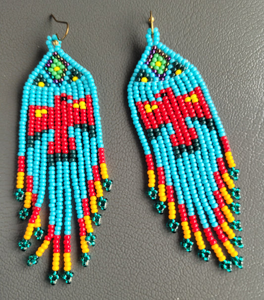 Handmade Beaded Fringe Earrings