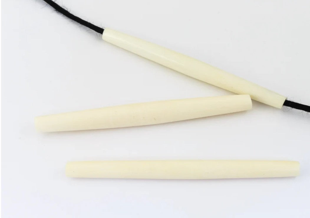 4" Bone Hair Pipe Bead-2pc